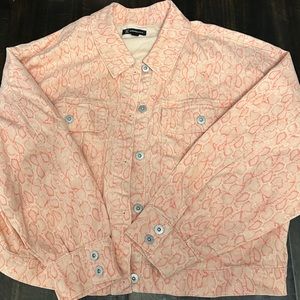 Jean jacket snakeskin coral white